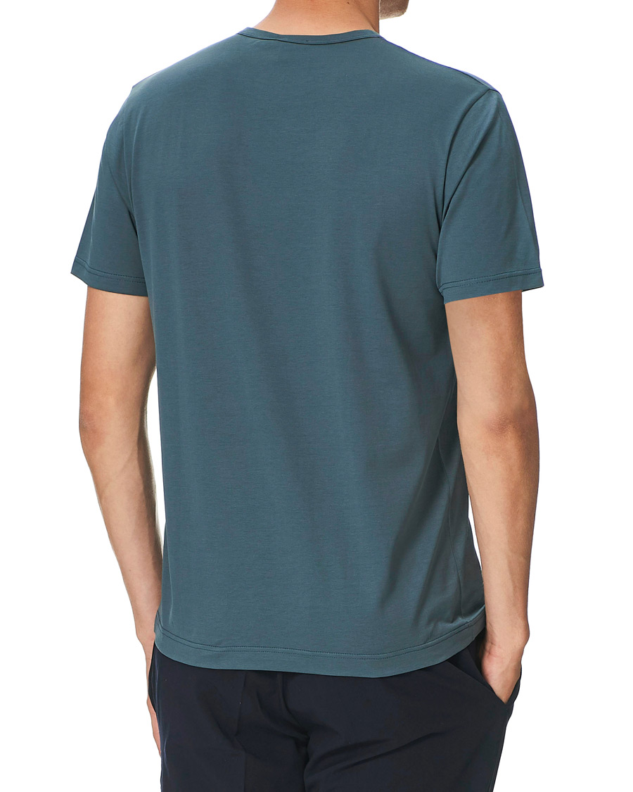Herre | T-Shirts | Sunspel | Crew Neck Cotton Tee Dark Petrol