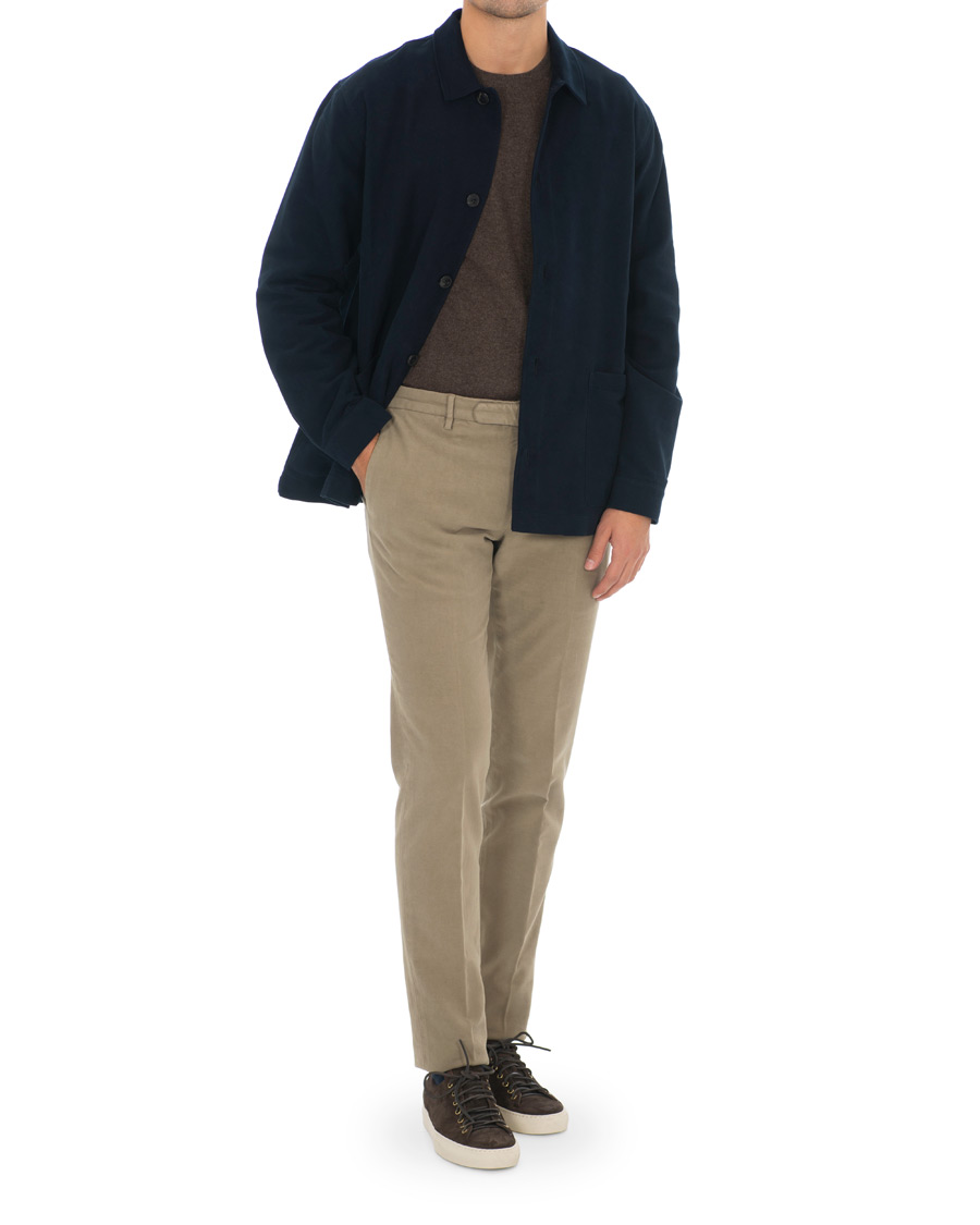 Herre | Skjorter | Sunspel | Twin Pocket Moleskin Jacket Navy