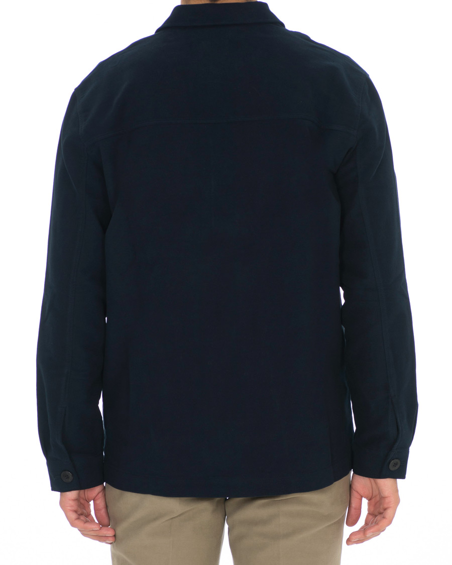Herre | Skjorter | Sunspel | Twin Pocket Moleskin Jacket Navy