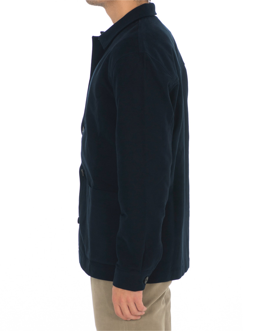 Herre | Skjorter | Sunspel | Twin Pocket Moleskin Jacket Navy