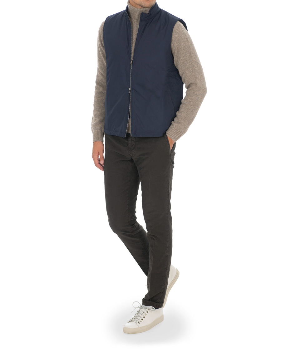 Herre | Jakker | Sunspel | Padded Full Zip Gilet Navy