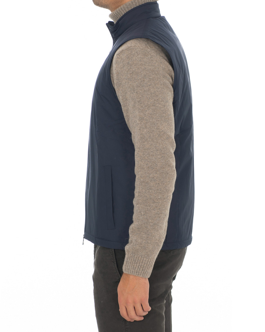 Herre | Jakker | Sunspel | Padded Full Zip Gilet Navy