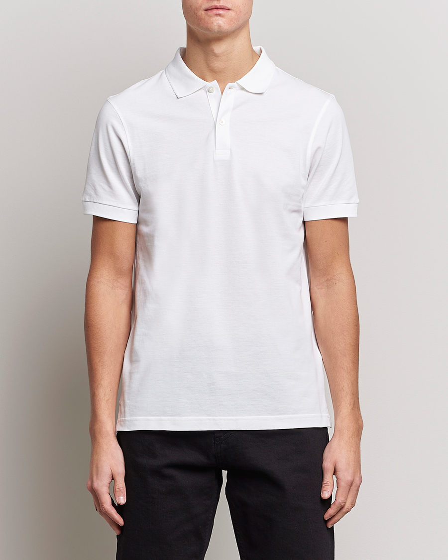 Herre | Best of British | Sunspel | Short Sleeve Pique Polo White