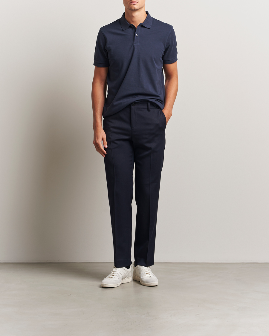 Herre | Pikéer | Sunspel | Short Sleeve Pique Polo Navy
