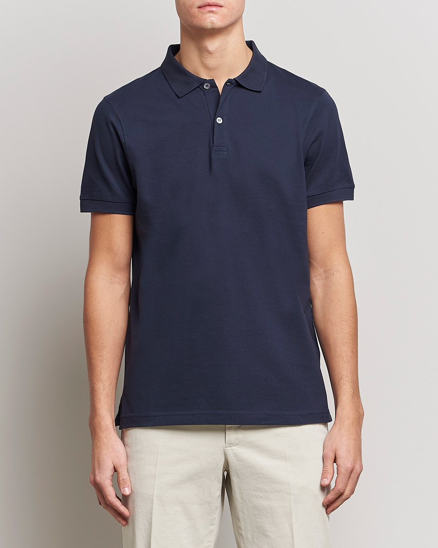 Herre | Avdelinger | Sunspel | Short Sleeve Pique Polo Navy