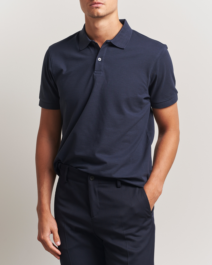 Herre | Pikéer | Sunspel | Short Sleeve Pique Polo Navy