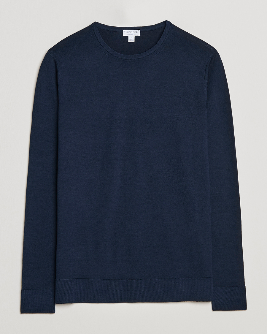 Herre | Gensere | Sunspel | Crew Neck Jumper Light Navy