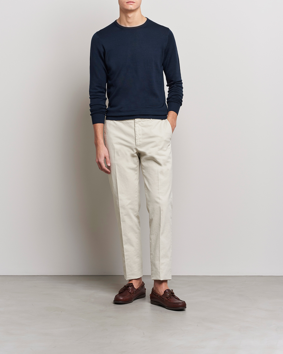 Herre | Gensere | Sunspel | Crew Neck Jumper Light Navy