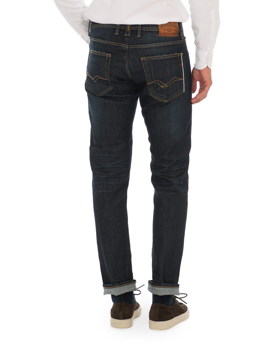 Herre | Jeans | Replay | Groover Stretch Selvedge Jeans Dark Blue