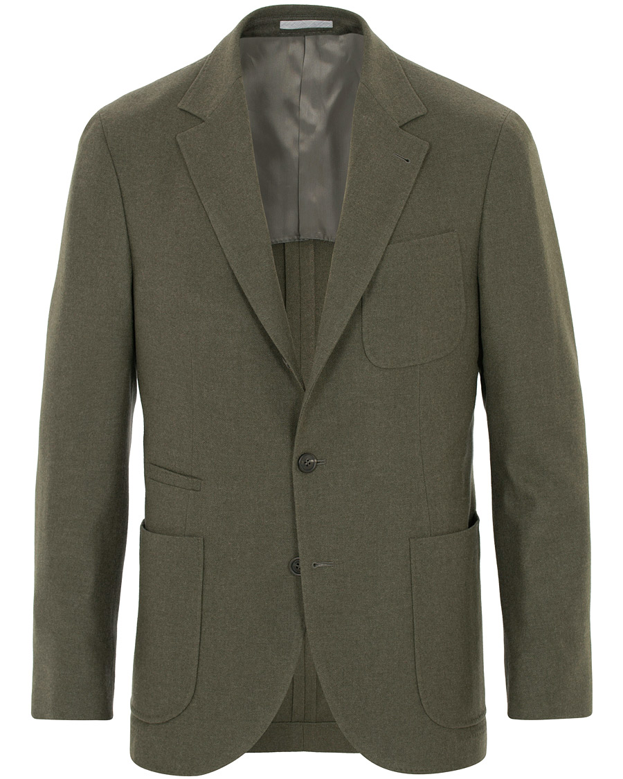 Herre | Dressjakker | Brunello Cucinelli | Cashmere Blend Patch Pocket Blazer Green