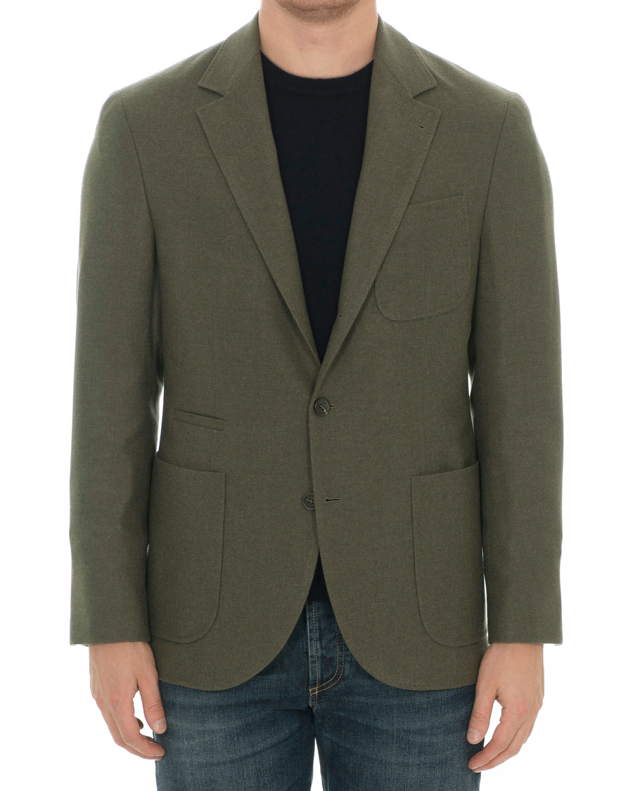 Herre | Dressjakker | Brunello Cucinelli | Cashmere Blend Patch Pocket Blazer Green