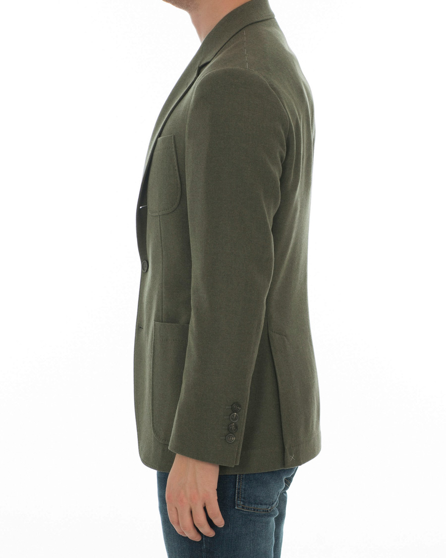 Herre | Dressjakker | Brunello Cucinelli | Cashmere Blend Patch Pocket Blazer Green
