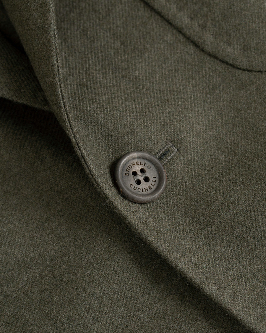 Herre | Dressjakker | Brunello Cucinelli | Cashmere Blend Patch Pocket Blazer Green