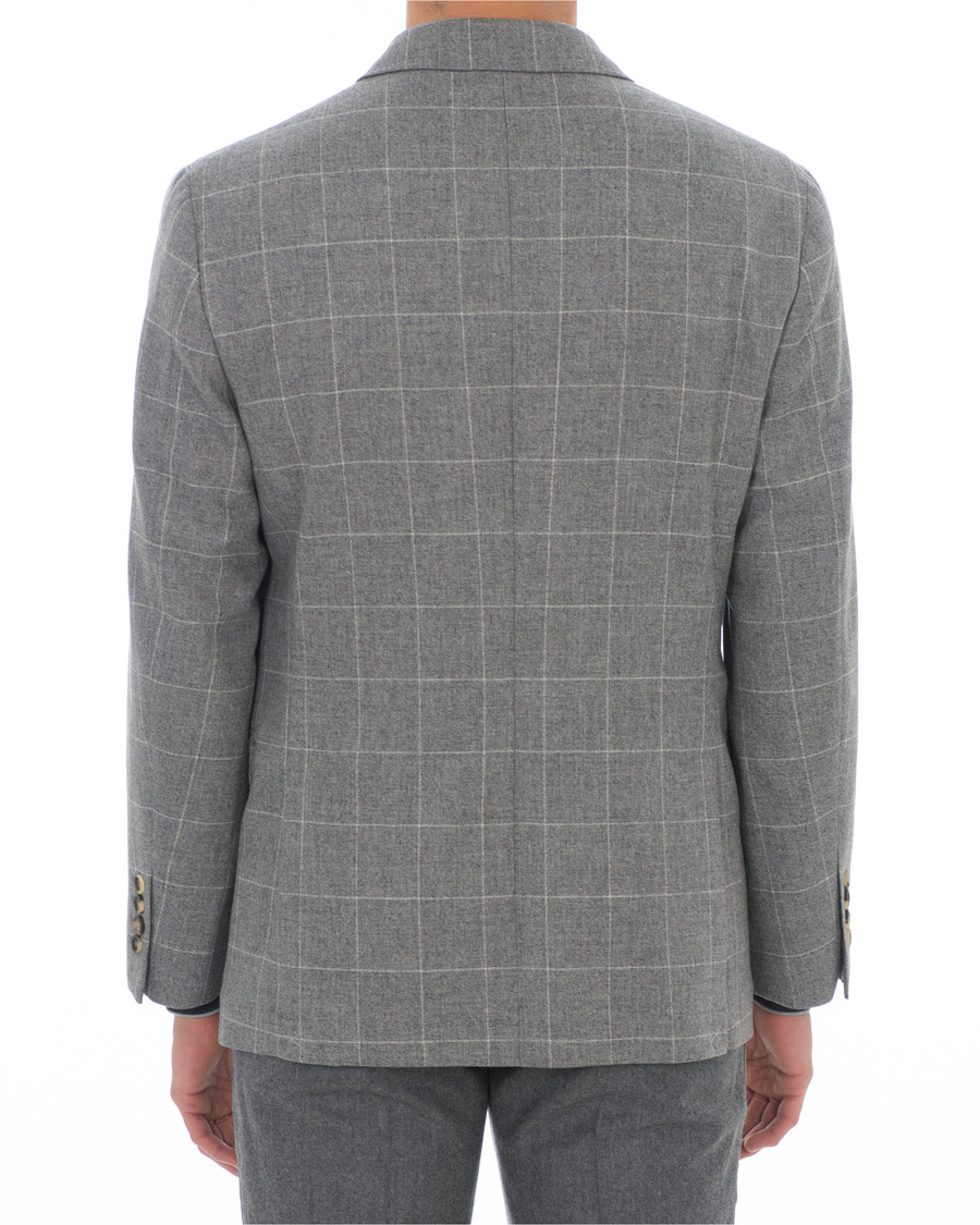 Herre | Dressjakker | Brunello Cucinelli | Windowpane Check Blazer Light Grey