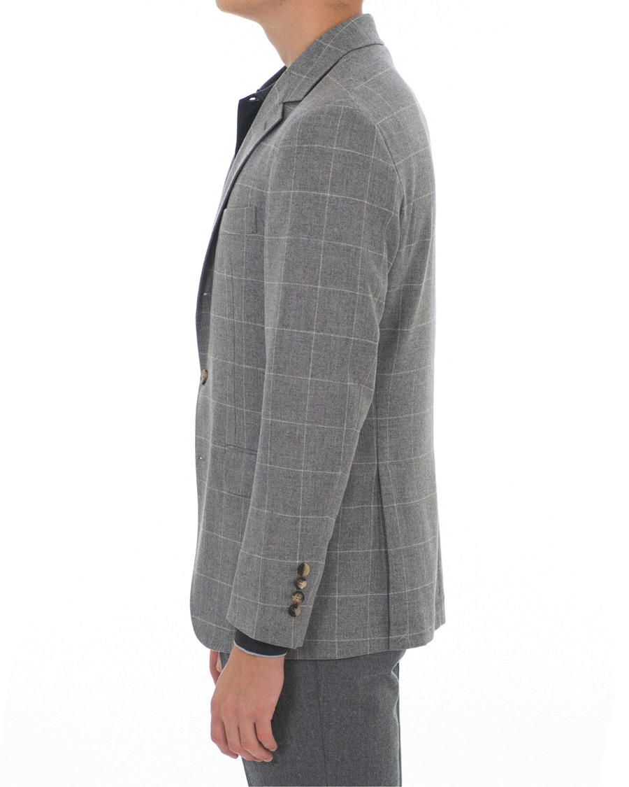 Herre | Dressjakker | Brunello Cucinelli | Windowpane Check Blazer Light Grey