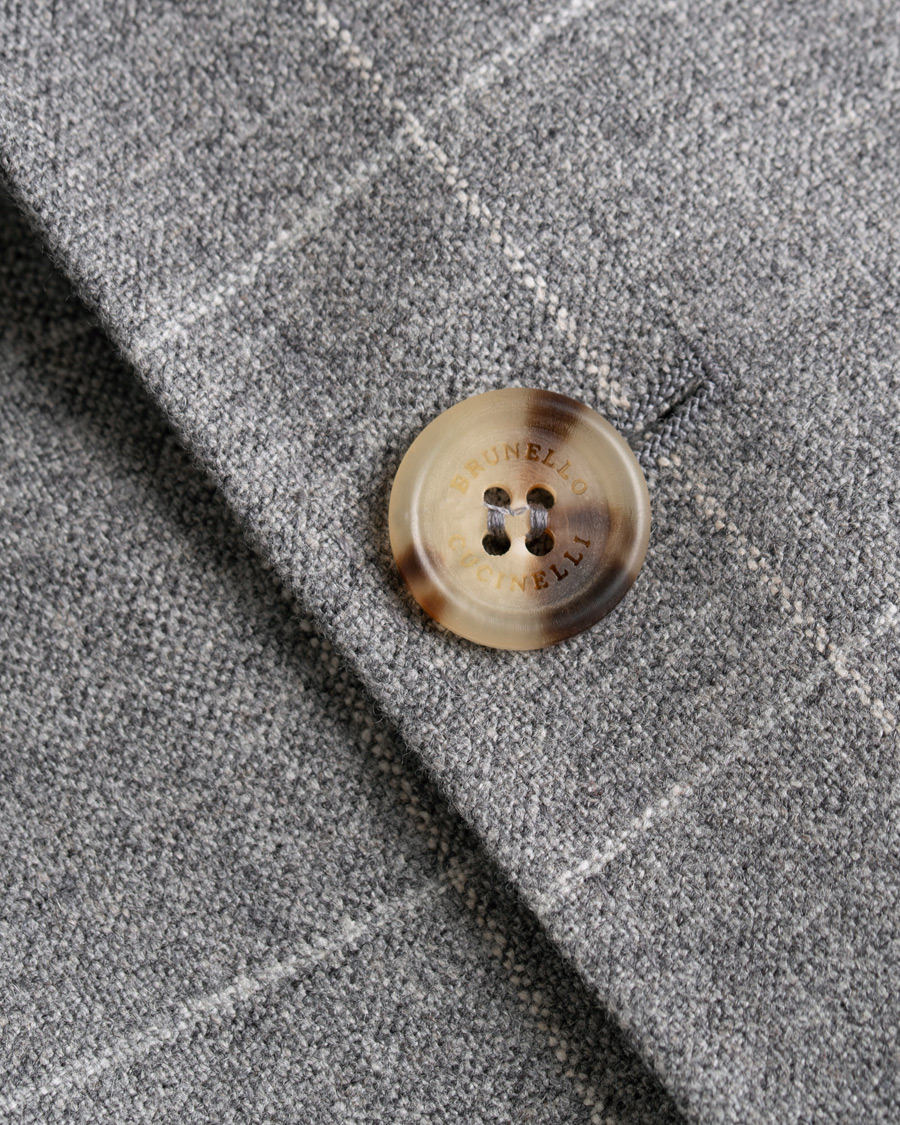 Herre | Dressjakker | Brunello Cucinelli | Windowpane Check Blazer Light Grey