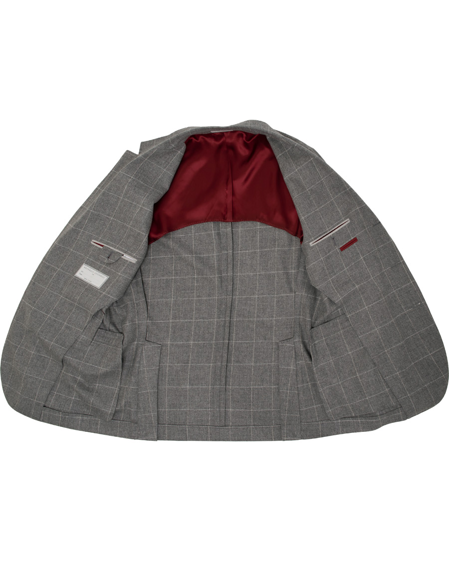Herre | Dressjakker | Brunello Cucinelli | Windowpane Check Blazer Light Grey