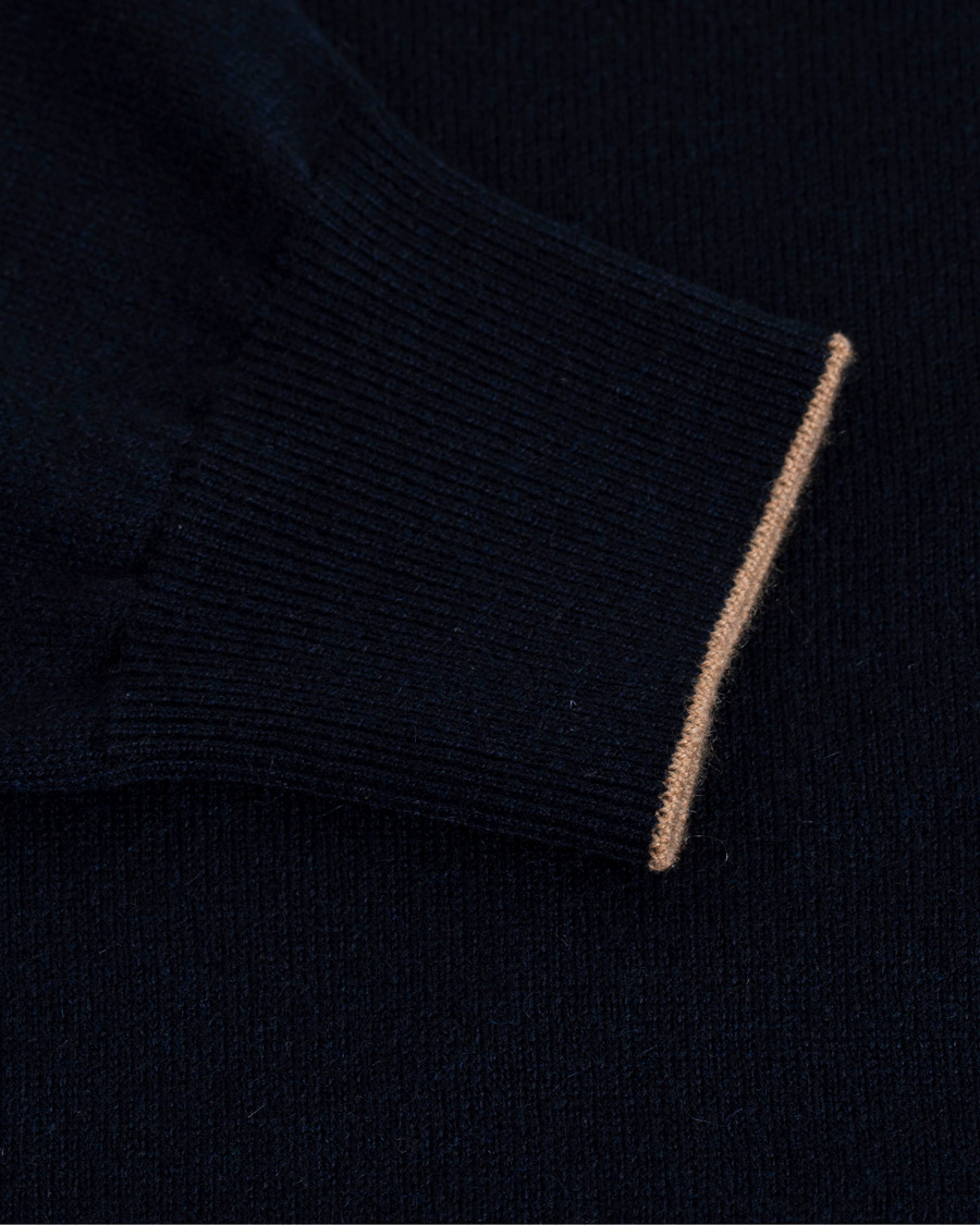 Herre | Gensere | Brunello Cucinelli | Cashmere Contrast Crew Neck Sweater Navy