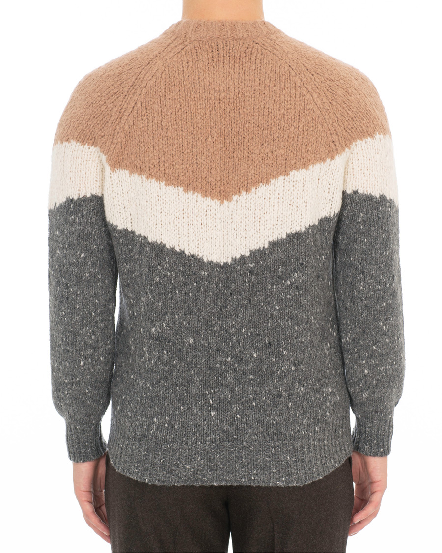 Herre | Gensere | Brunello Cucinelli | Alpaca Blend Heavy Knit Grey/Camel