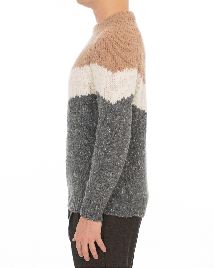 Herre | Gensere | Brunello Cucinelli | Alpaca Blend Heavy Knit Grey/Camel