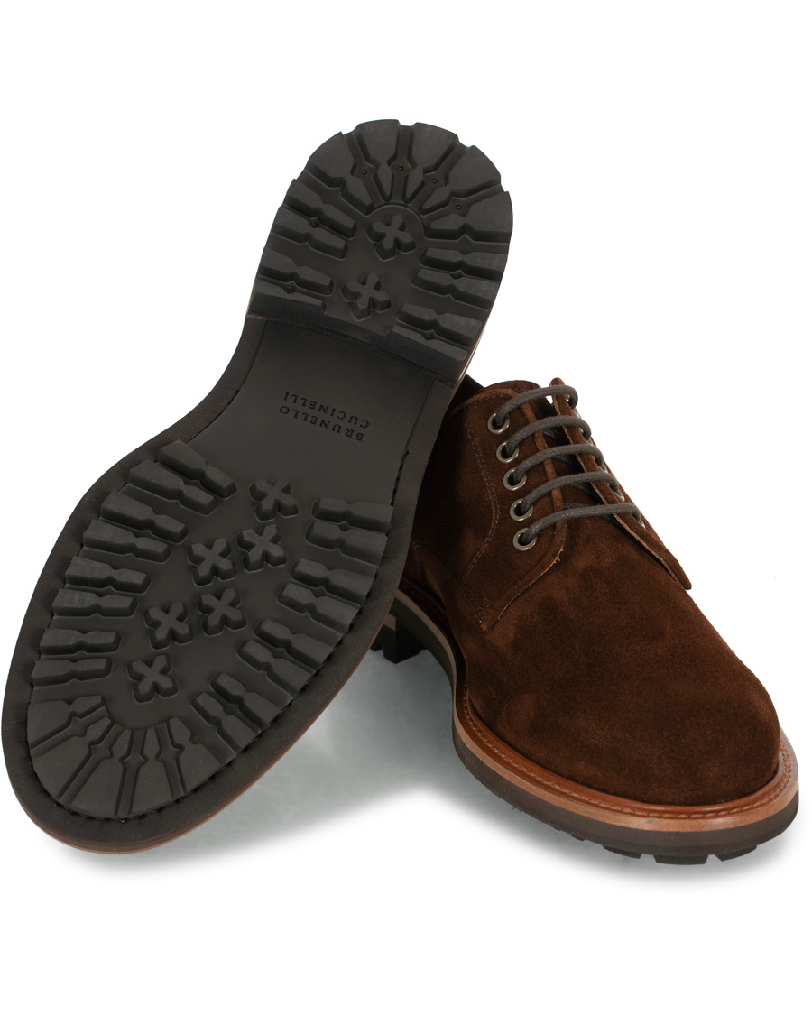 Herre | Brunello Cucinelli Plain Toe Derby Brown Suede | Brunello Cucinelli | Plain Toe Derby Brown Suede