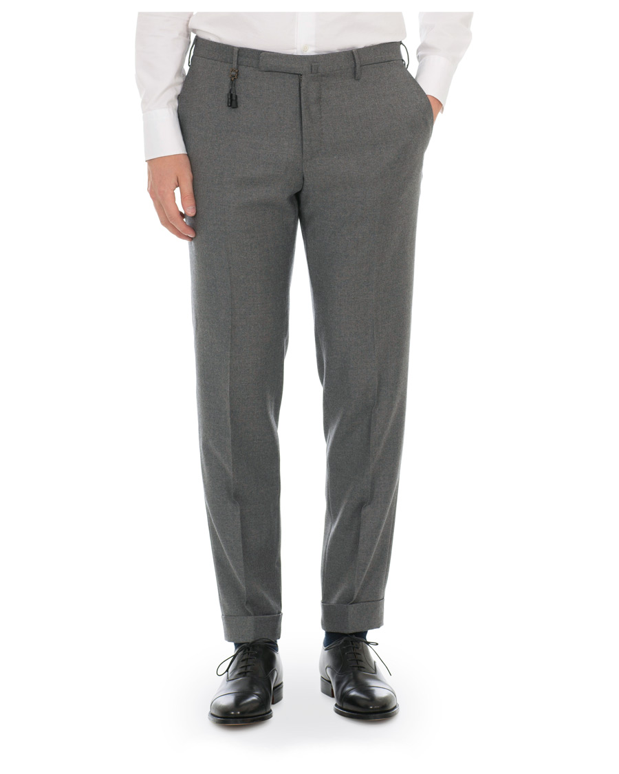 Herre | Bukser | Incotex | Slim Fit Flannel Trousers Light Grey