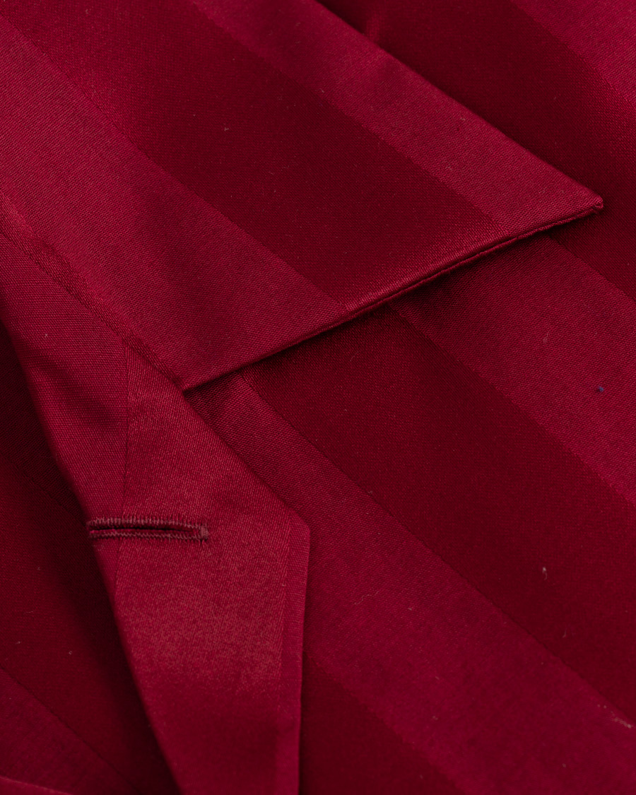 Herre | Pyjamaser og badekåper | Derek Rose | Cotton Satin Striped Pyjama Set Wine Red