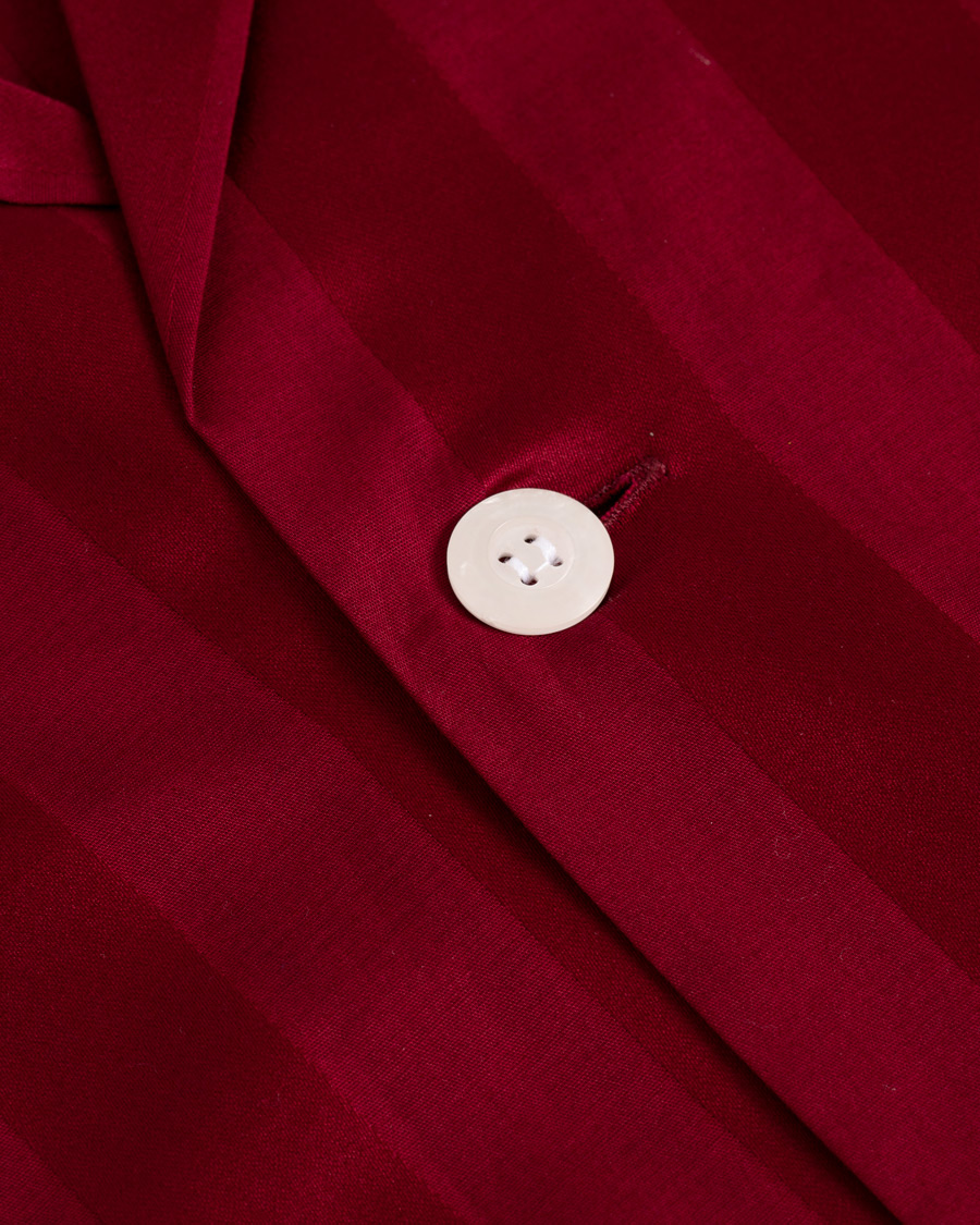 Herre | Pyjamaser og badekåper | Derek Rose | Cotton Satin Striped Pyjama Set Wine Red