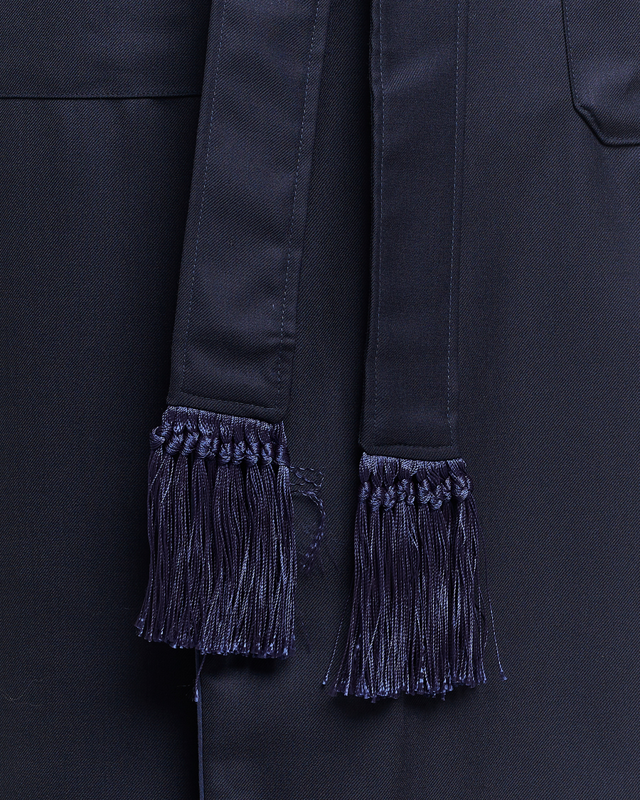 Herre | | Derek Rose | Pure Wool Dressing Gown Navy