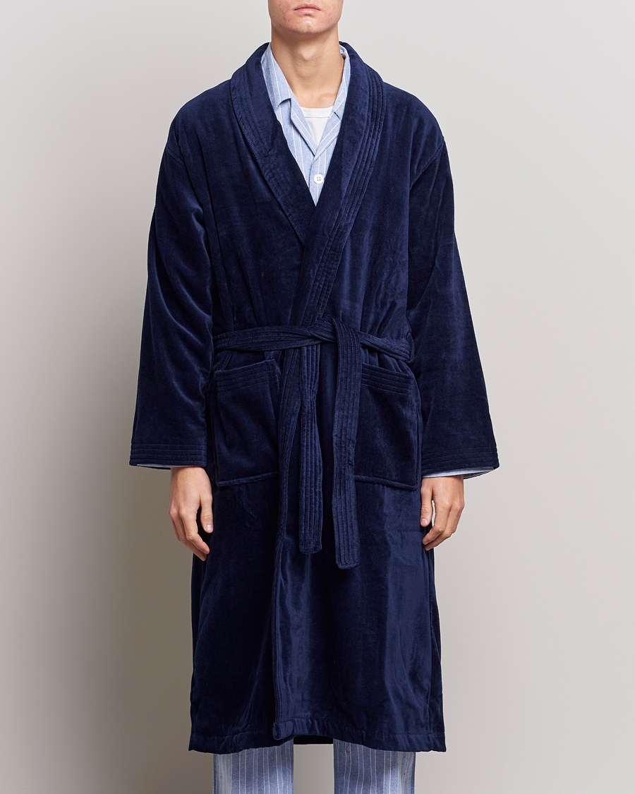 Herre | Til den hjemmekjære | Derek Rose | Cotton Velour Gown Navy