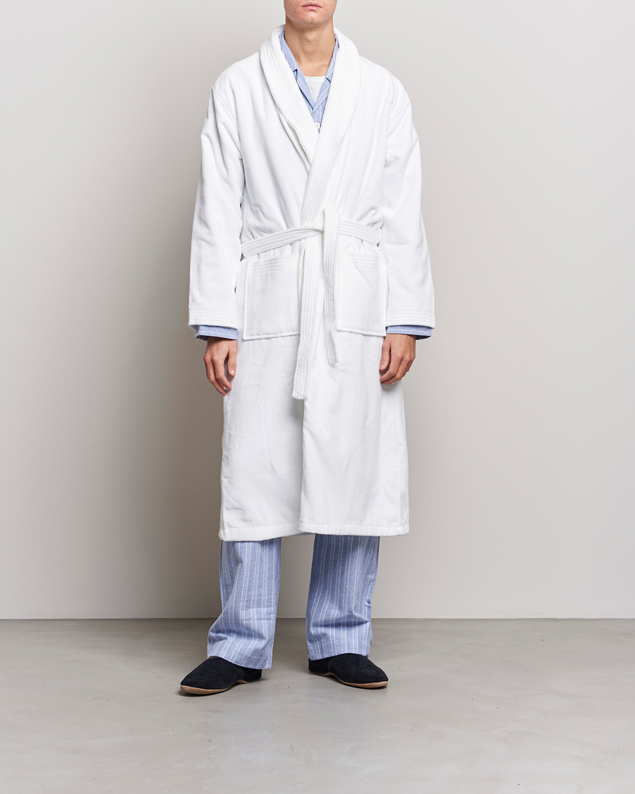 Herre | Pyjamaser og badekåper | Derek Rose | Cotton Velour Gown White