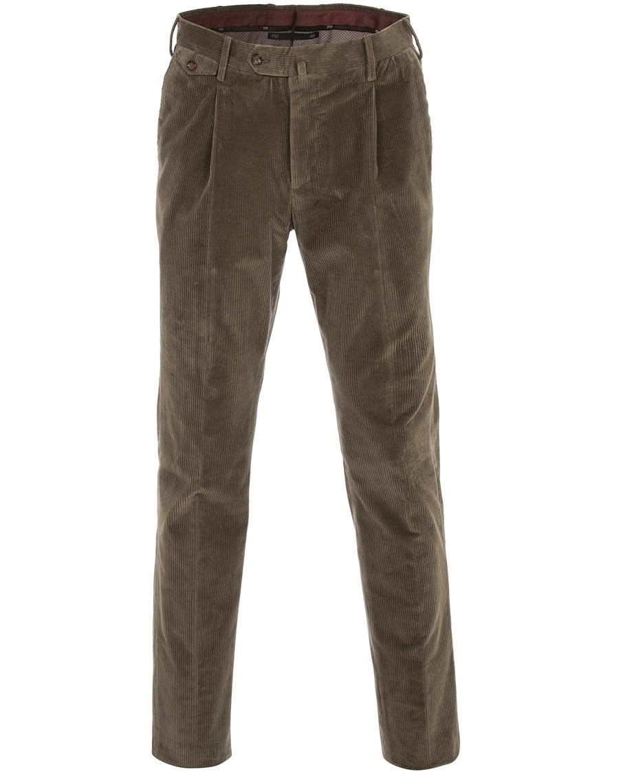 Herre | Bukser | PT01 | Gentleman Fit Pleated Corduroy Trousers Brown