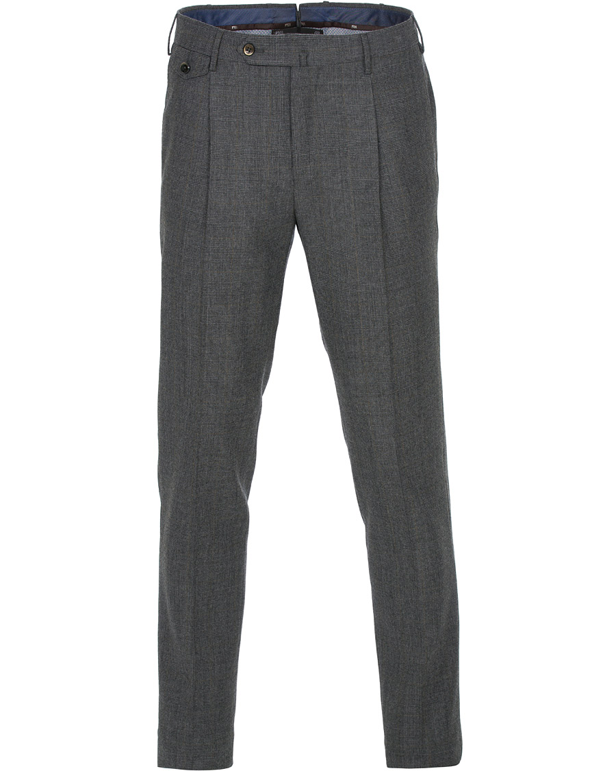 Herre | Bukser | PT01 | Gentleman Fit Pleated Wool/Cashmere Trousers Light Grey