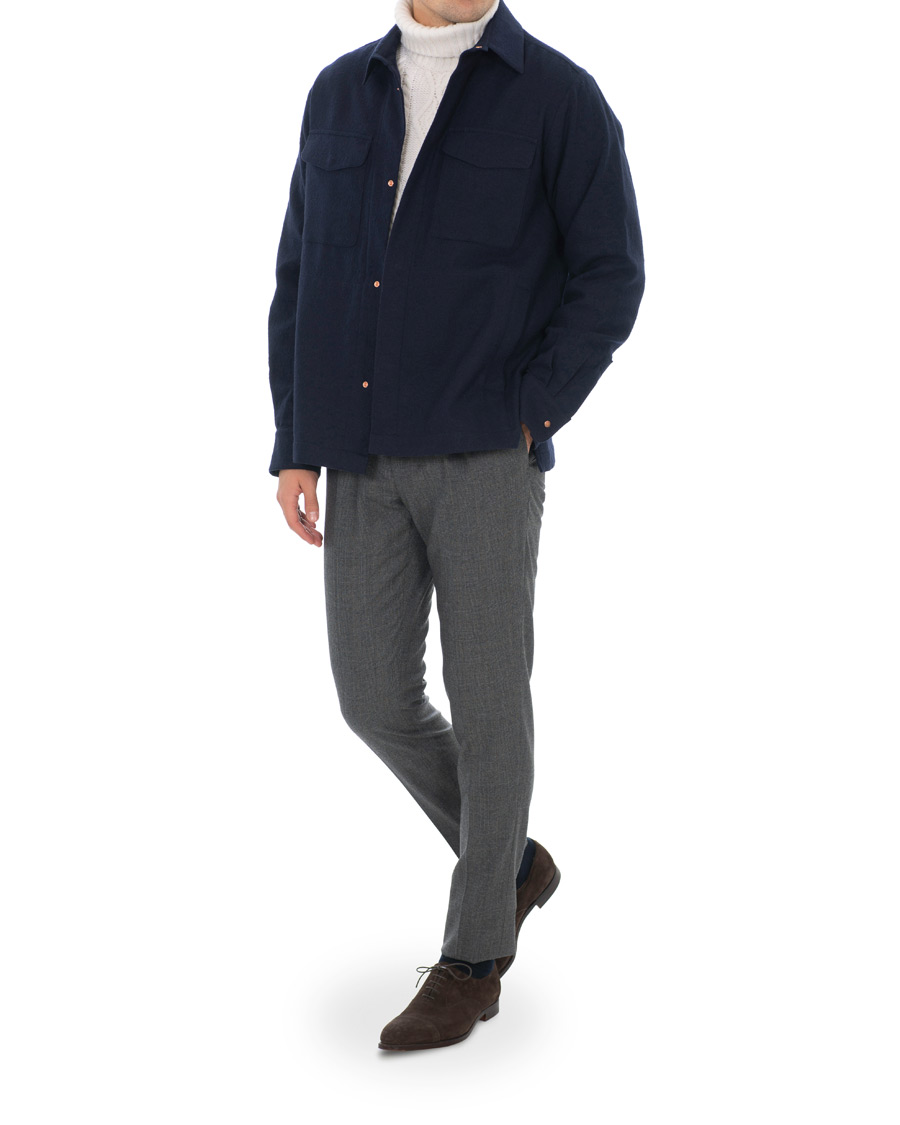 Herre | Bukser | PT01 | Gentleman Fit Pleated Wool/Cashmere Trousers Light Grey