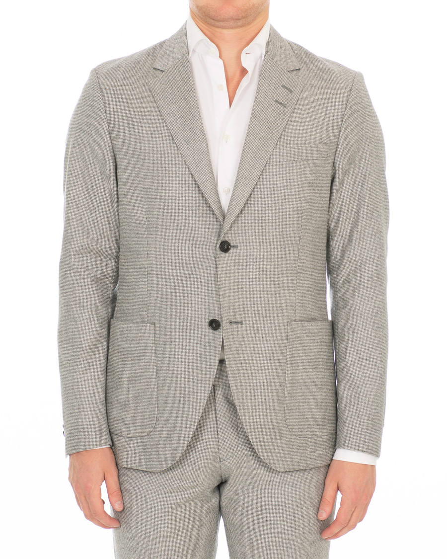 Herre | Dressjakker | Tiger of Sweden | Jamot Houndstooth Brushed Wool Suit Blazer Grey