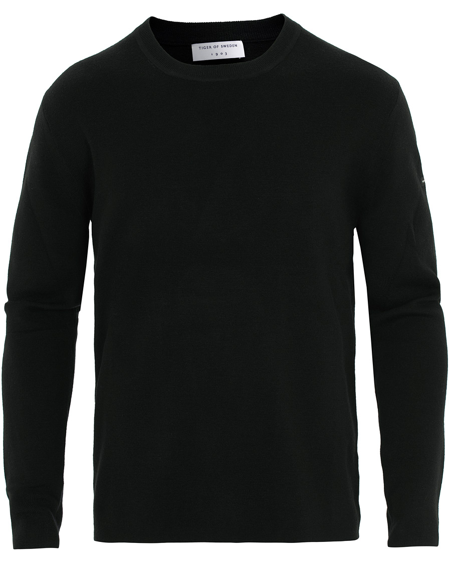 Herre | Gensere | Tiger of Sweden | Harvik Wool Logo Crew Neck Black