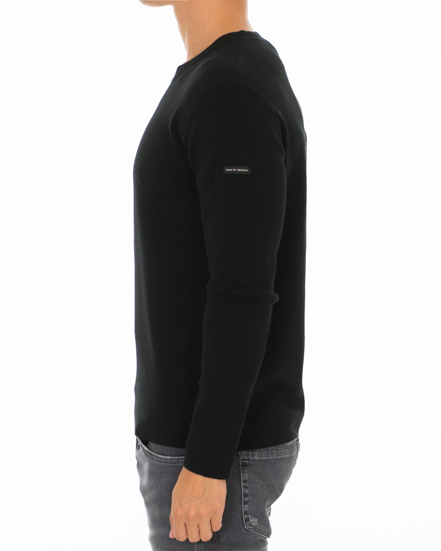 Herre | Gensere | Tiger of Sweden | Harvik Wool Logo Crew Neck Black