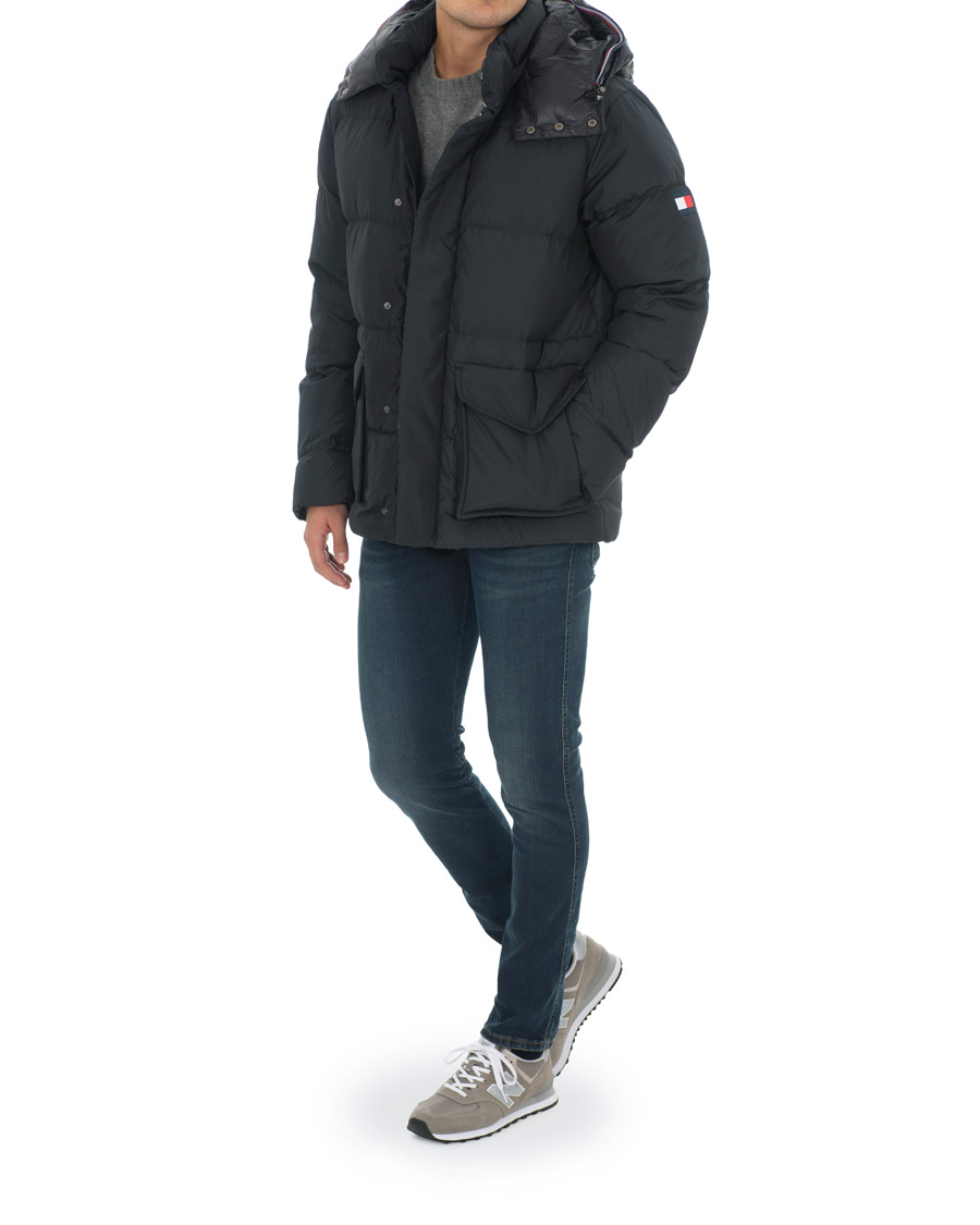 Herre | Jakker | Tommy Hilfiger | Hooded Bomber Down Jacket Jet Black