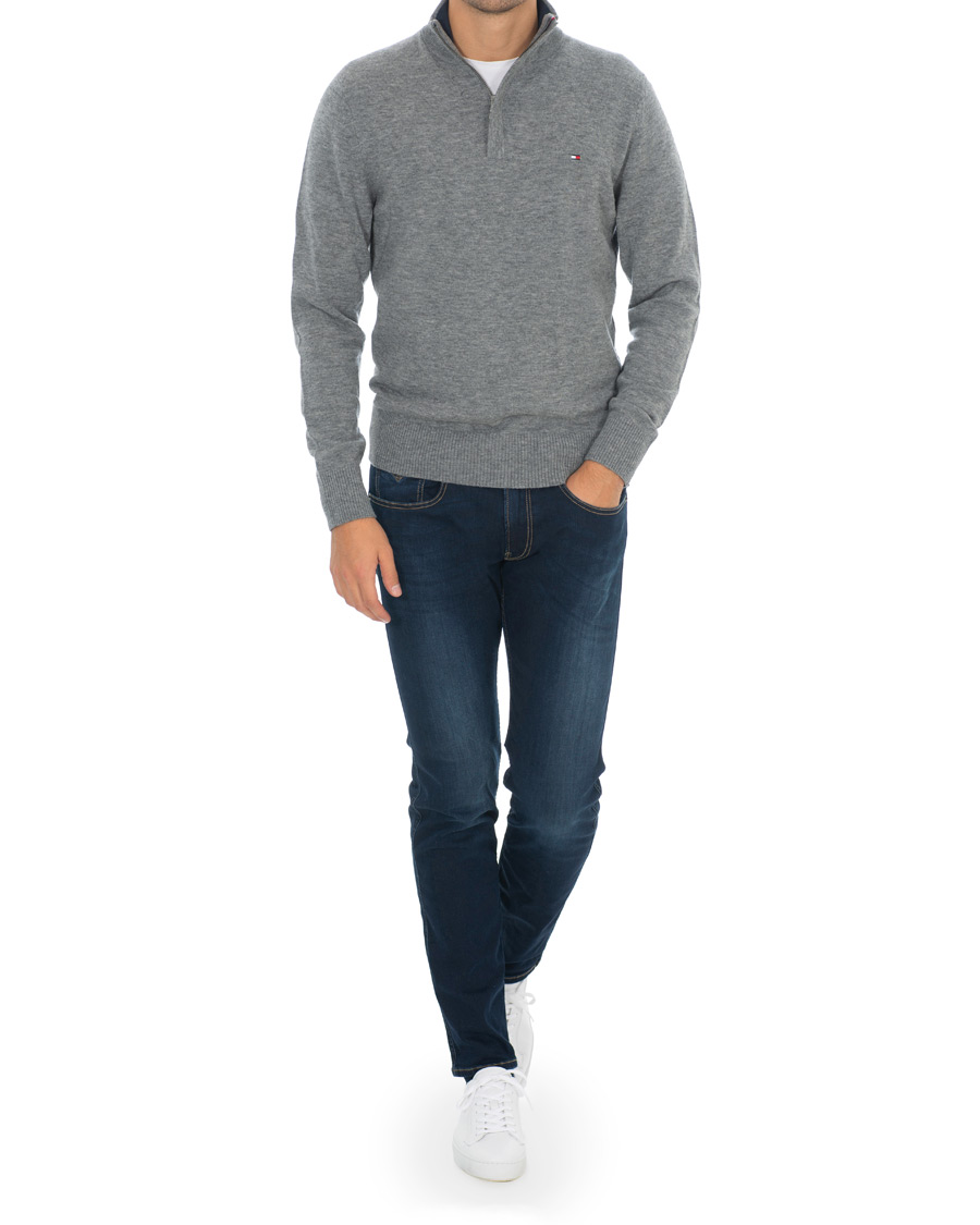 Herre | Gensere | Tommy Hilfiger | Lambswool Half Zip Silver Fog Heather