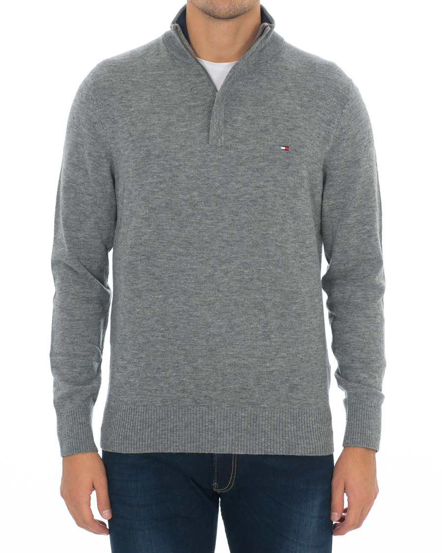 Herre | Gensere | Tommy Hilfiger | Lambswool Half Zip Silver Fog Heather