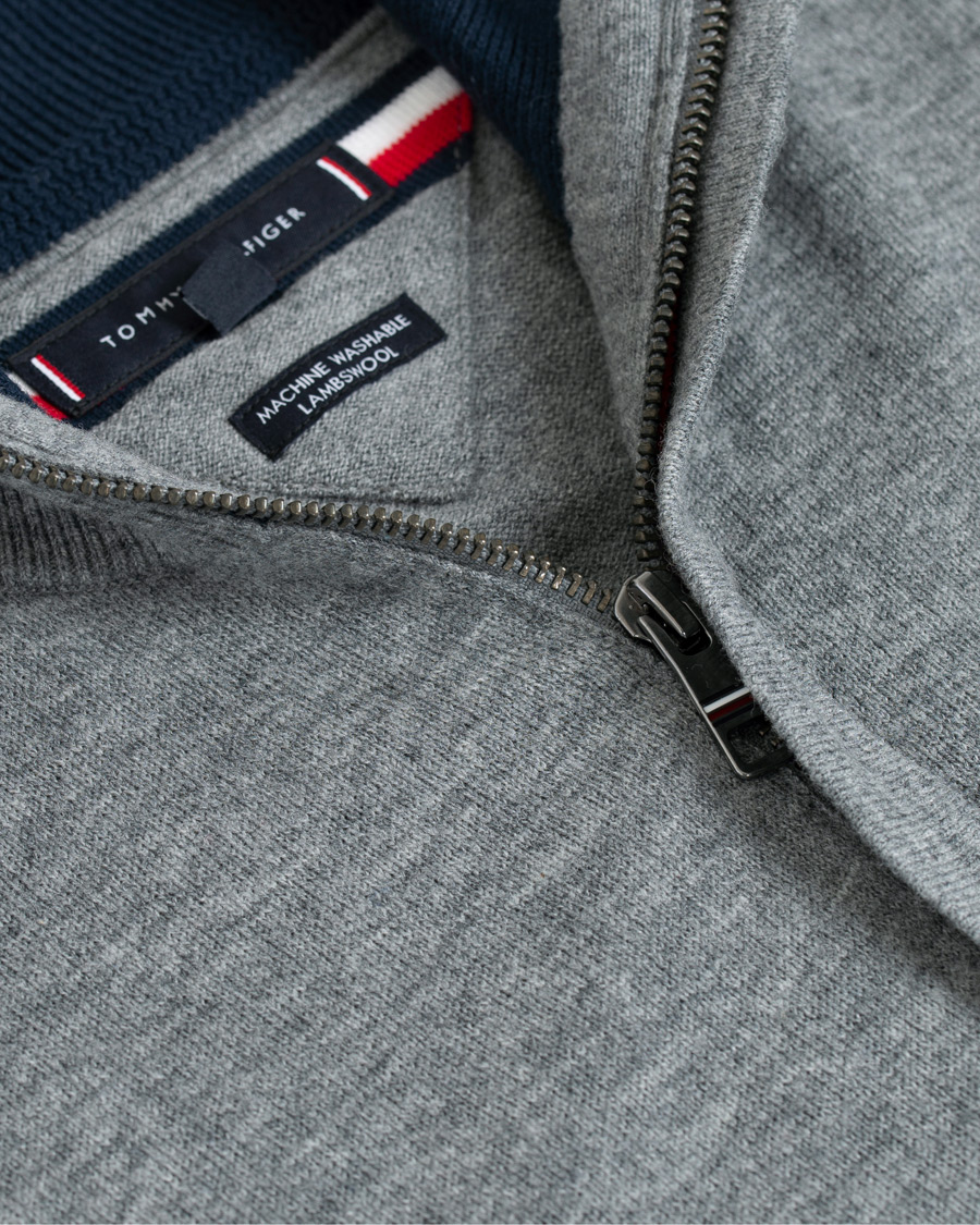 Herre | Gensere | Tommy Hilfiger | Lambswool Half Zip Silver Fog Heather
