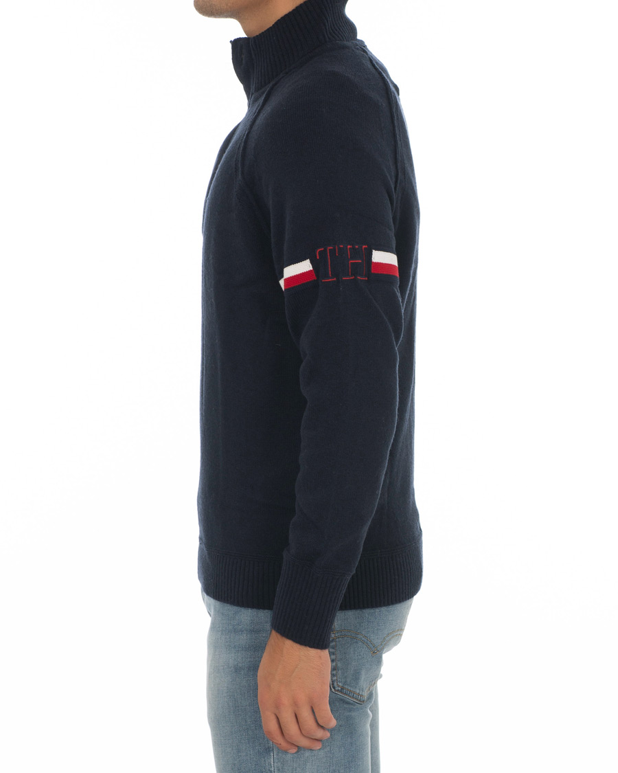 Herre | Gensere | Tommy Hilfiger | Monogram Button Mock Neck Sky Captain