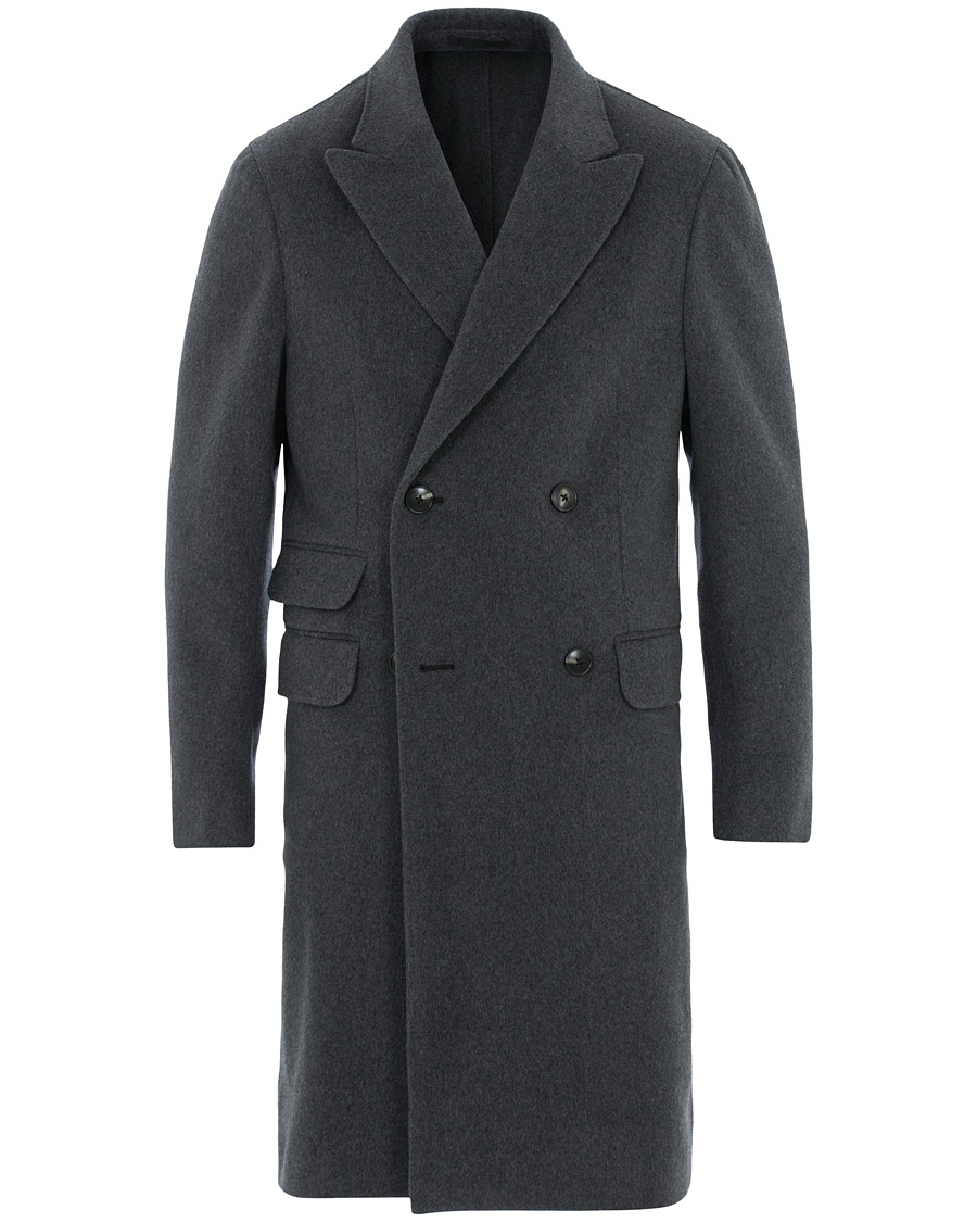 Herre | Jakker | Z Zegna | Double Breasted Unlined Beaver Wool Coat Grey Melange