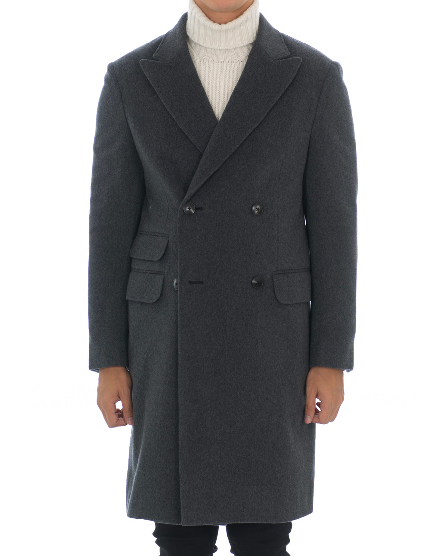 Herre | Jakker | Z Zegna | Double Breasted Unlined Beaver Wool Coat Grey Melange
