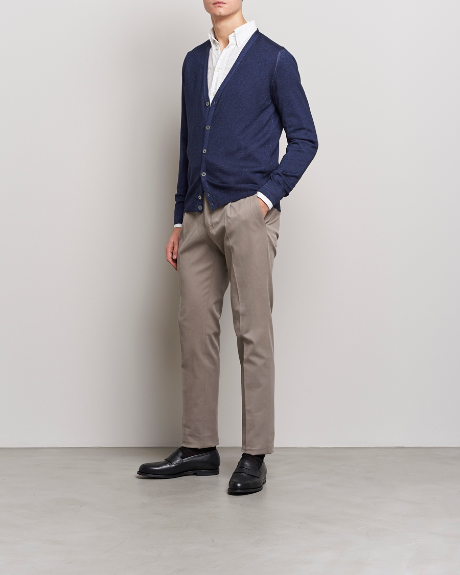Herre | Gensere | Gran Sasso | Vintage Merino Fashion Fit Cardigan Navy