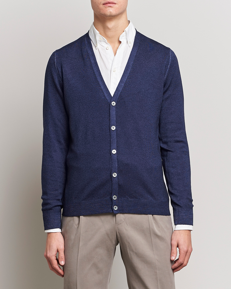 Herre | Gensere | Gran Sasso | Vintage Merino Fashion Fit Cardigan Navy