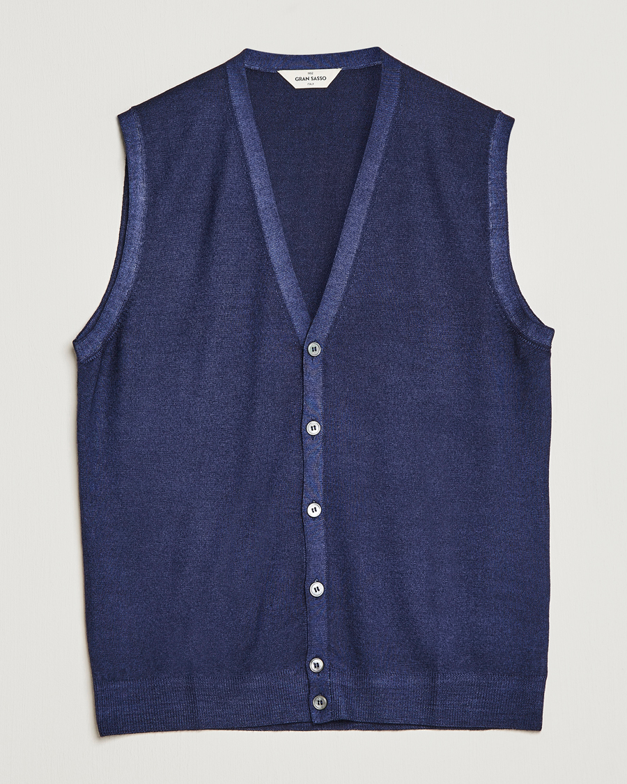 Herre | Gensere | Gran Sasso | Vintage Merino Fashion Fit Slipover Navy