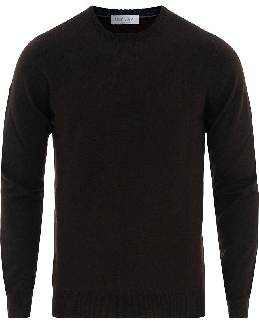 Herre | Gensere | Gran Sasso | Merino Fashion Fit Crew Neck Pullover Brown