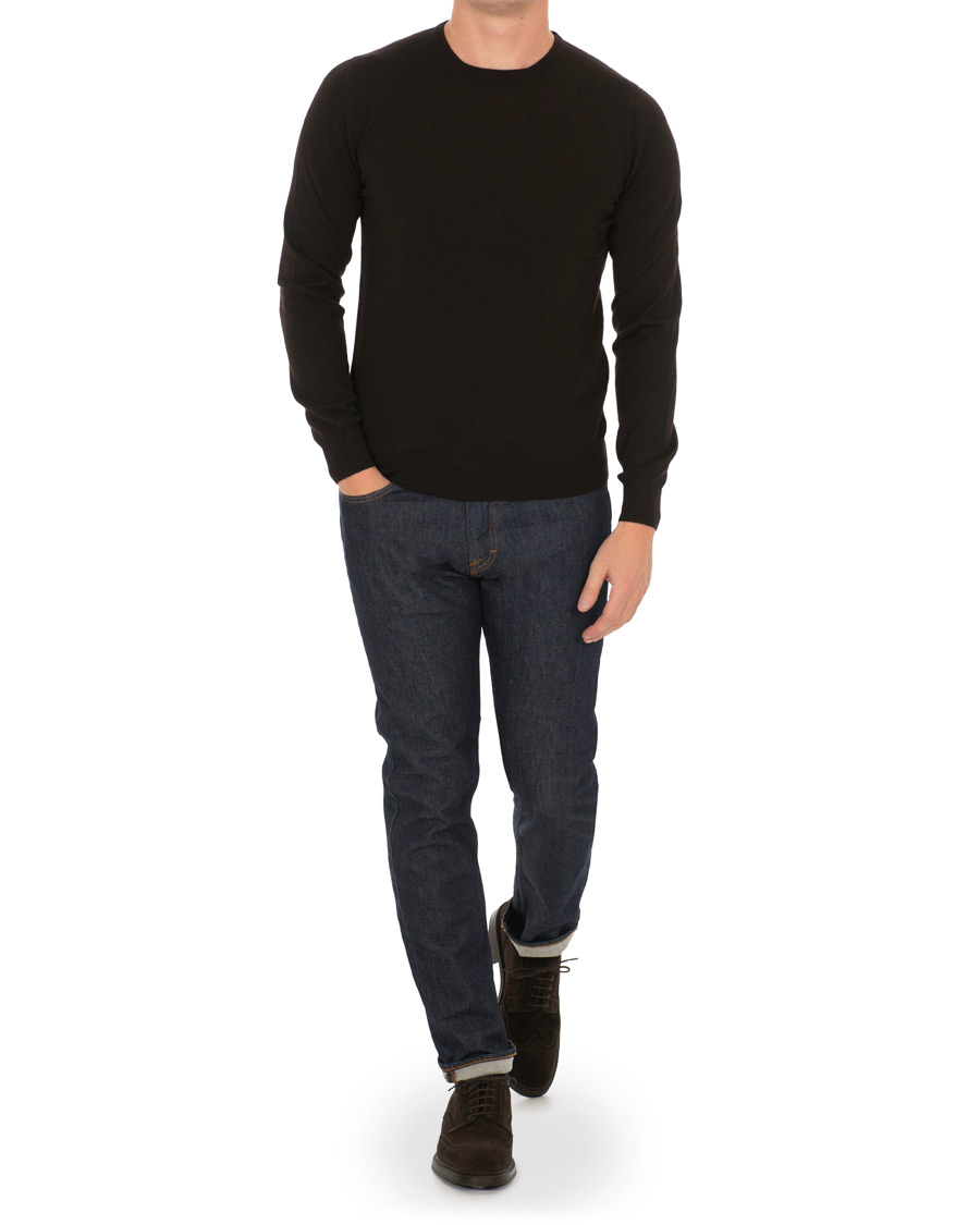 Herre | Gensere | Gran Sasso | Merino Fashion Fit Crew Neck Pullover Brown