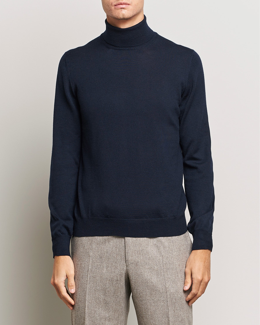 Herre | Gran Sasso | Gran Sasso | Merino Fashion Fit Rollneck Navy